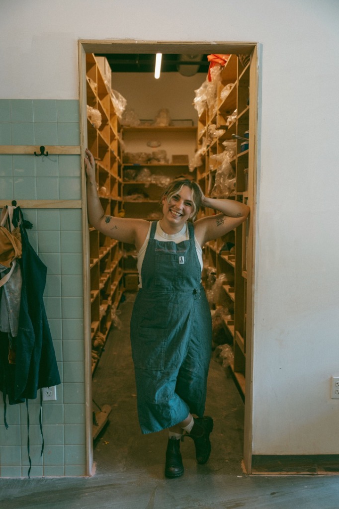 Katy in the pottery studio